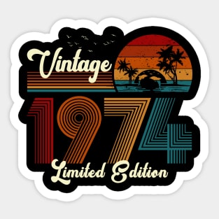 Vintage 1974 Shirt Limited Edition 46th Birthday Gift Sticker